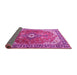 Sideview of Medallion Pink Traditional Rug, tr1352pnk