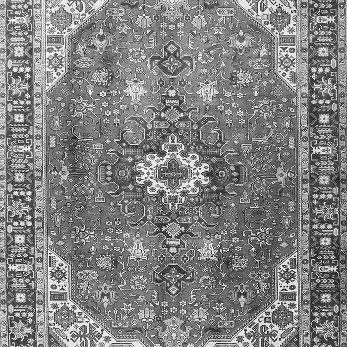 Serging Thickness of Machine Washable Medallion Gray Traditional Rug, wshtr1352gry