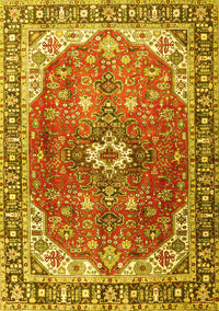 Medallion Yellow Traditional Rug, tr1352yw