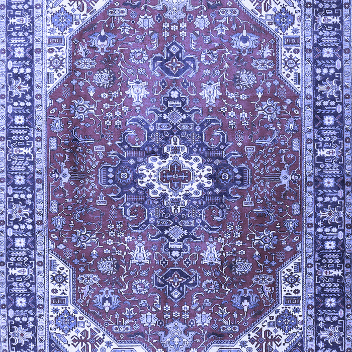 Machine Washable Medallion Blue Traditional Rug, wshtr1352blu