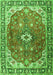 Serging Thickness of Machine Washable Medallion Green Traditional Area Rugs, wshtr1352grn