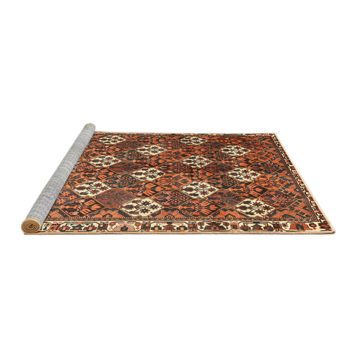 Sideview of Machine Washable Traditional Saffron Red Rug, wshtr1353