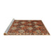 Sideview of Machine Washable Traditional Saffron Red Rug, wshtr1353