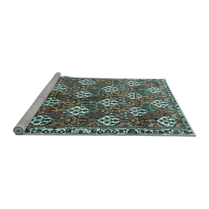 Sideview of Machine Washable Persian Light Blue Traditional Rug, wshtr1353lblu