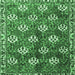 Square Machine Washable Persian Emerald Green Traditional Area Rugs, wshtr1353emgrn