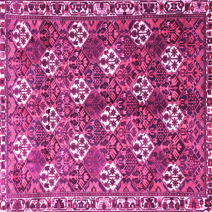Square Machine Washable Persian Pink Traditional Rug, wshtr1353pnk