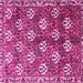 Square Machine Washable Persian Pink Traditional Rug, wshtr1353pnk