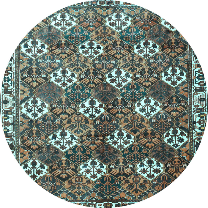 Round Persian Light Blue Traditional Rug, tr1353lblu