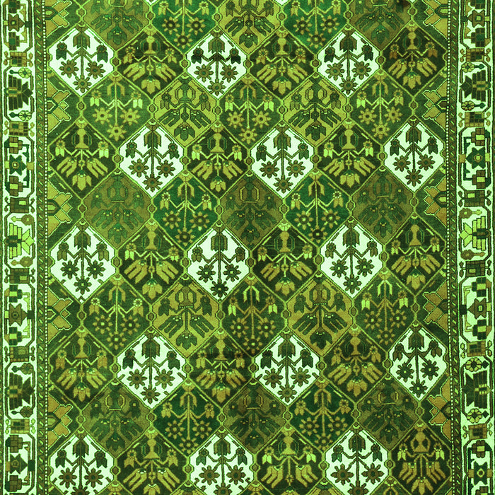 Serging Thickness of Machine Washable Persian Green Traditional Area Rugs, wshtr1353grn