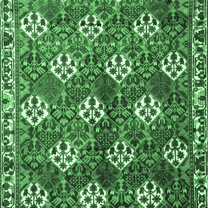 Machine Washable Persian Emerald Green Traditional Area Rugs, wshtr1353emgrn