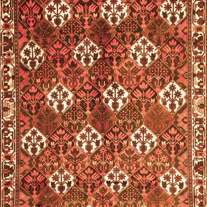 Serging Thickness of Machine Washable Persian Orange Traditional Area Rugs, wshtr1353org