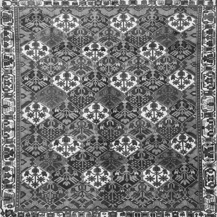 Round Machine Washable Persian Gray Traditional Rug, wshtr1353gry