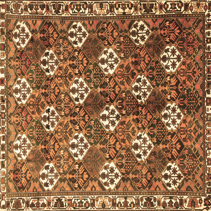 Square Persian Brown Traditional Rug, tr1353brn