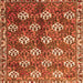 Round Machine Washable Persian Orange Traditional Area Rugs, wshtr1353org