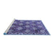 Sideview of Machine Washable Persian Blue Traditional Rug, wshtr1353blu