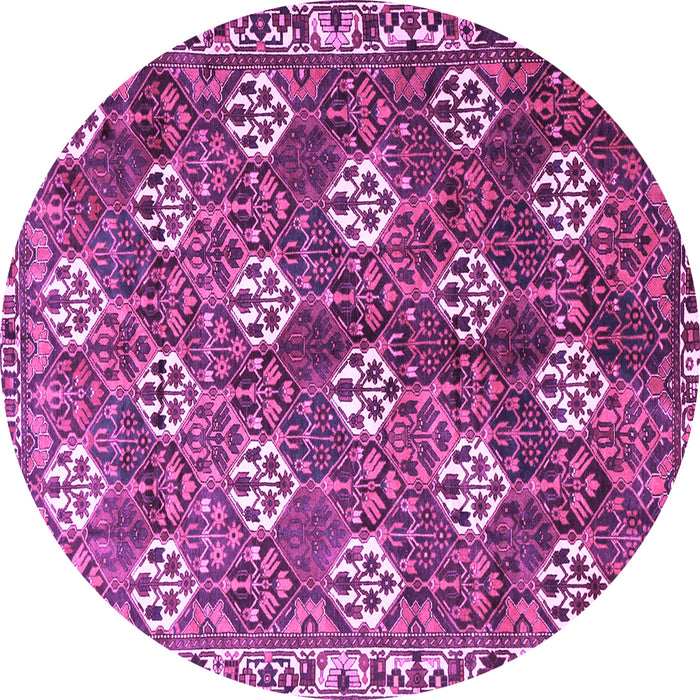 Round Persian Purple Traditional Rug, tr1353pur