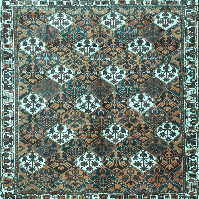 Square Machine Washable Persian Light Blue Traditional Rug, wshtr1353lblu