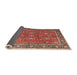 Sideview of Traditional Light Copper Gold Persian Rug, tr1354