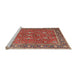 Sideview of Machine Washable Traditional Light Copper Gold Rug, wshtr1354