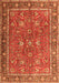 Serging Thickness of Machine Washable Persian Orange Traditional Area Rugs, wshtr1354org