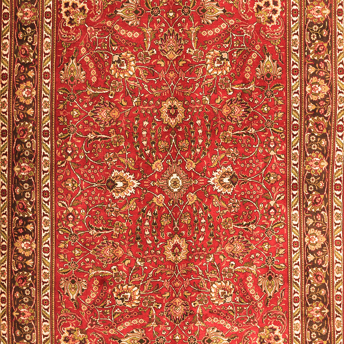 Serging Thickness of Machine Washable Persian Orange Traditional Area Rugs, wshtr1354org
