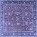 Square Persian Blue Traditional Rug, tr1354blu