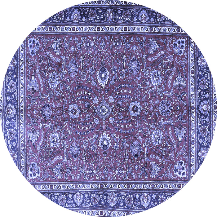 Round Persian Blue Traditional Rug, tr1354blu