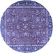 Round Persian Blue Traditional Rug, tr1354blu