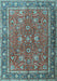 Machine Washable Persian Light Blue Traditional Rug, wshtr1354lblu