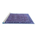 Sideview of Machine Washable Persian Blue Traditional Rug, wshtr1354blu