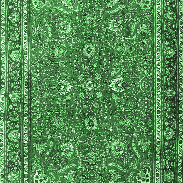 Machine Washable Persian Emerald Green Traditional Area Rugs, wshtr1354emgrn