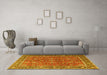 Machine Washable Persian Yellow Traditional Rug in a Living Room, wshtr1354yw