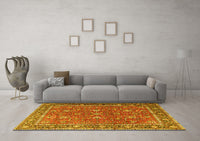 Machine Washable Persian Yellow Traditional Rug, wshtr1354yw