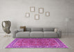 Machine Washable Persian Purple Traditional Area Rugs in a Living Room, wshtr1354pur