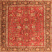 Serging Thickness of Persian Orange Traditional Rug, tr1354org