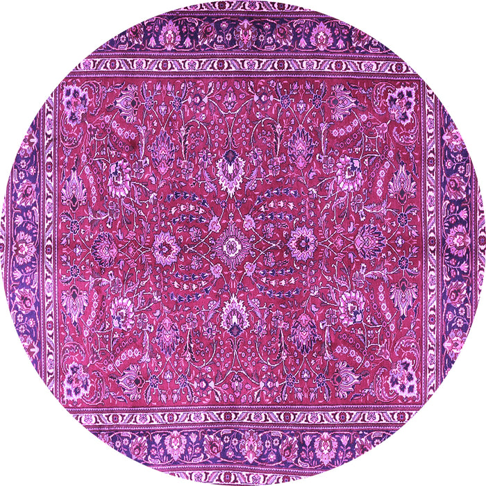 Round Persian Purple Traditional Rug, tr1354pur
