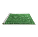 Sideview of Machine Washable Persian Emerald Green Traditional Area Rugs, wshtr1354emgrn