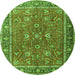 Machine Washable Persian Green Traditional Area Rugs, wshtr1354grn