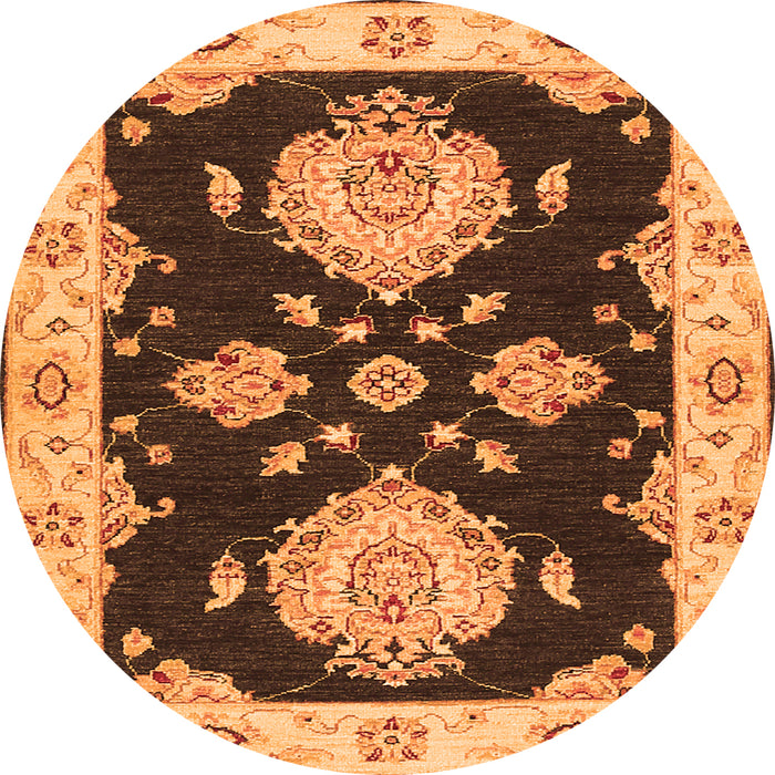 Machine Washable Persian Orange Traditional Area Rugs, wshtr1355org