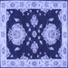 Square Persian Blue Traditional Rug, tr1355blu