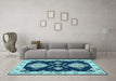 Machine Washable Persian Light Blue Traditional Rug in a Living Room, wshtr1355lblu