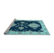 Sideview of Machine Washable Persian Light Blue Traditional Rug, wshtr1355lblu