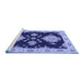 Sideview of Machine Washable Persian Blue Traditional Rug, wshtr1355blu