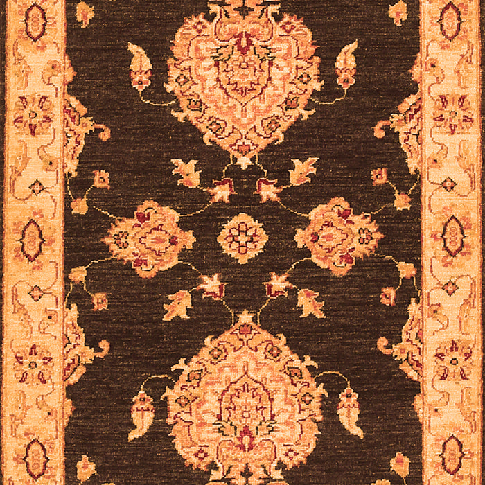 Serging Thickness of Machine Washable Persian Orange Traditional Area Rugs, wshtr1355org