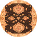 Square Persian Orange Traditional Rug, tr1355org