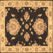 Square Machine Washable Persian Brown Traditional Rug, wshtr1355brn