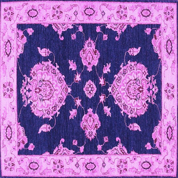 Square Machine Washable Persian Purple Traditional Area Rugs, wshtr1355pur