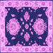 Square Machine Washable Persian Purple Traditional Area Rugs, wshtr1355pur