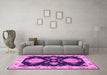 Machine Washable Persian Pink Traditional Rug in a Living Room, wshtr1355pnk