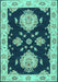 Machine Washable Persian Turquoise Traditional Area Rugs, wshtr1355turq